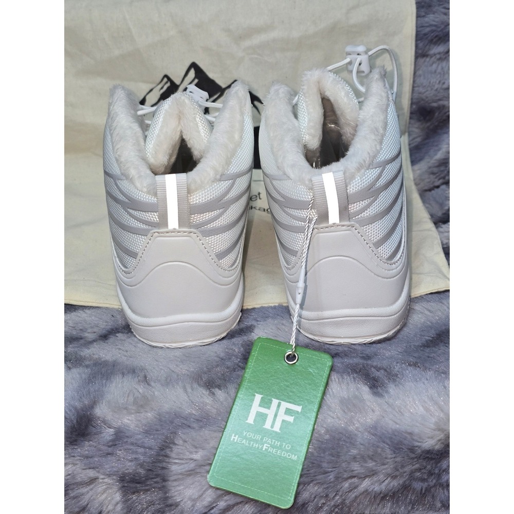 NWT Hike Footwear Lorax Winter Boot‎ White Faux Fur Lined Barefoot Women 6 EU 36 - Picture 3 of 8